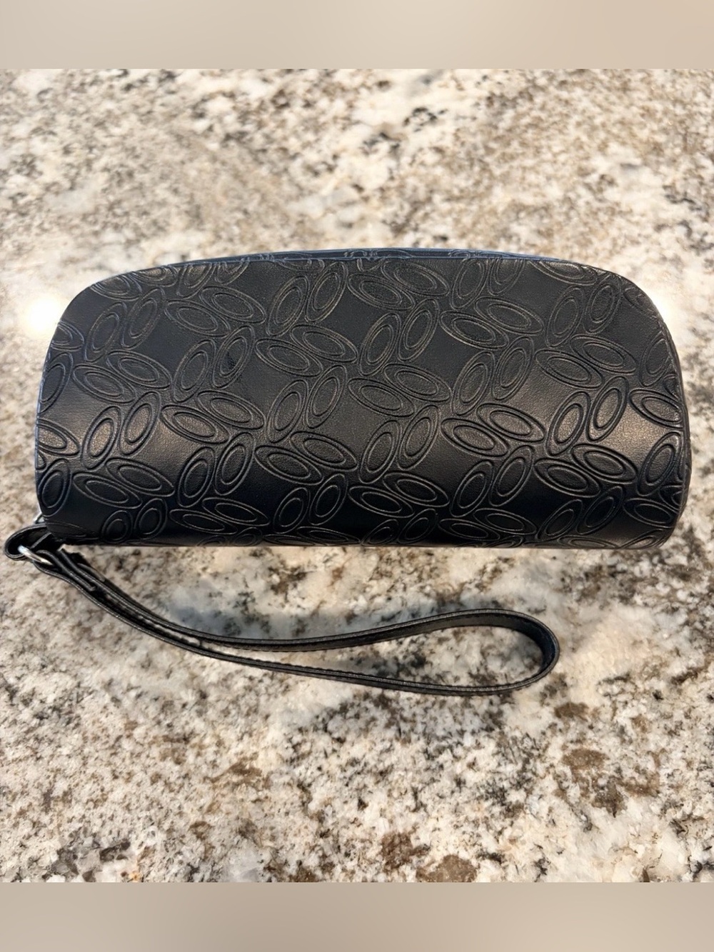 Oakley Sunglasses Case Only Black All Over Logo Zipper Soft Shell Pouch w/Strap